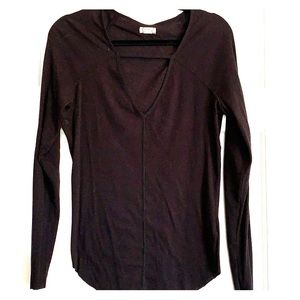 Free People Black Flannel with Front Detail